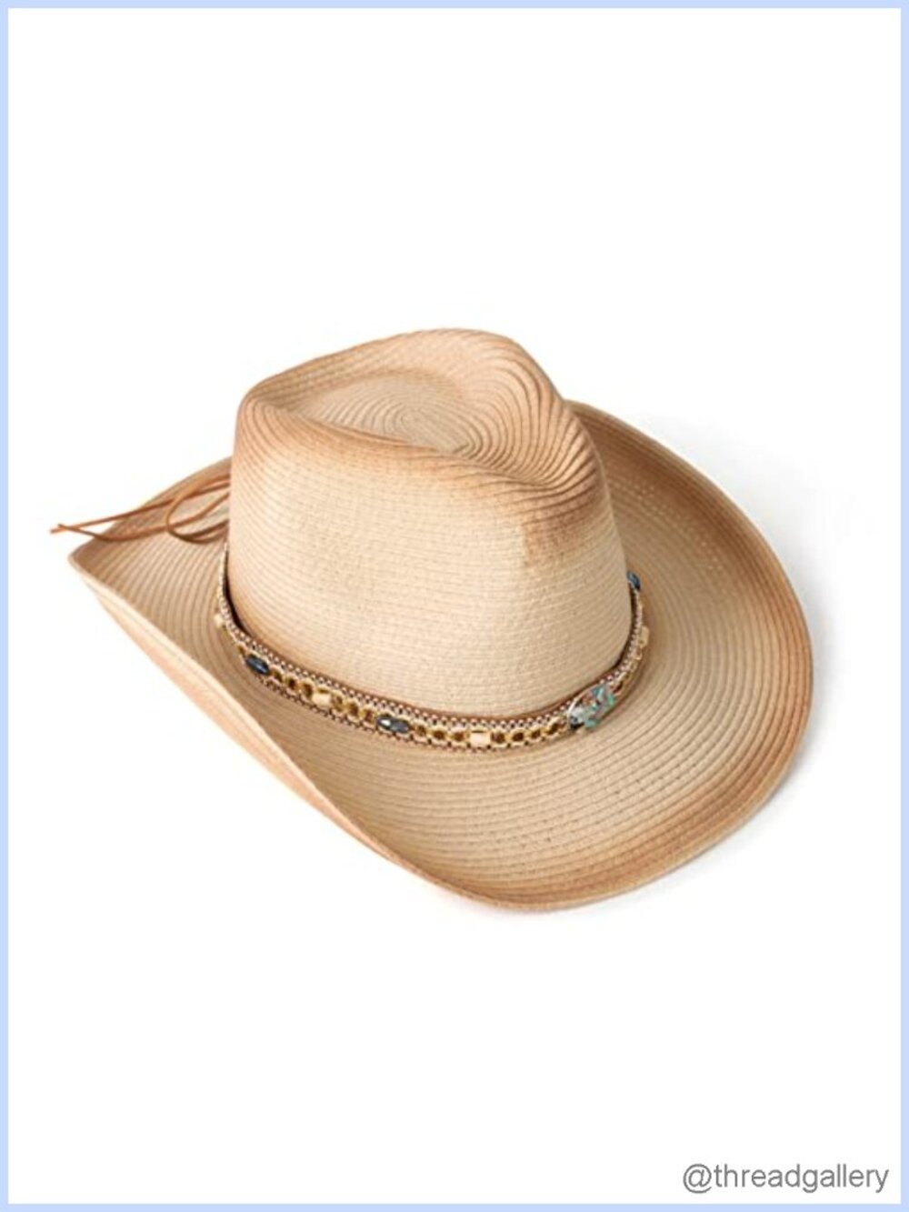 Straw Cowboy Hat Wide Brim Western Cowgirl Hat Belt Buckle